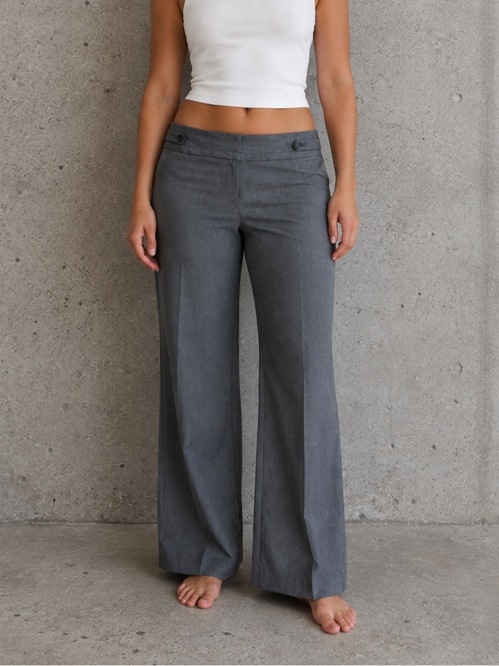 Vintage Y2K The Limited Gray Low Rise Flare Dress Pants Trousers Size 14